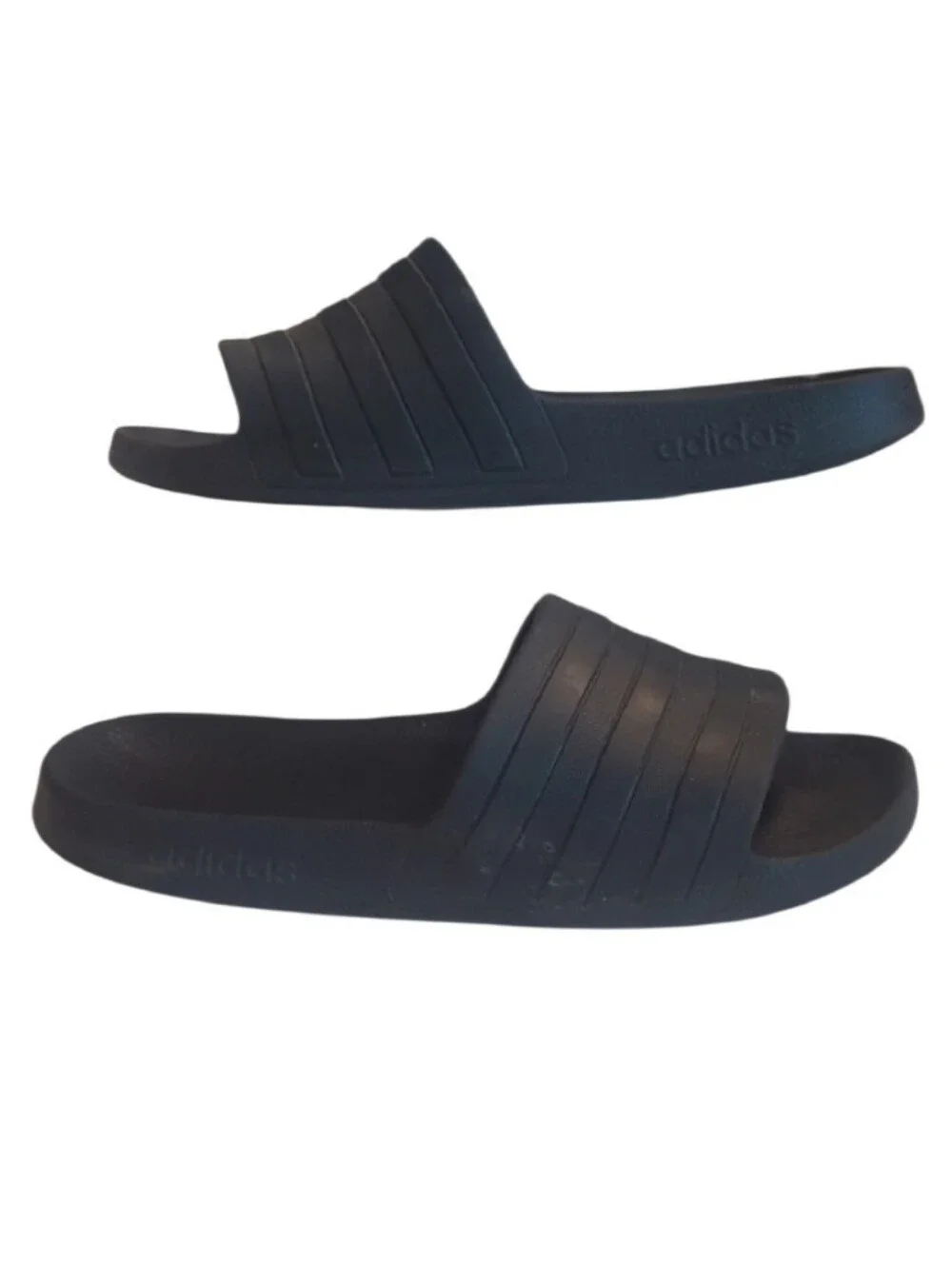 Adidas Unisex Slide Sandals Textured Strap Slip On Open Toe Comfort